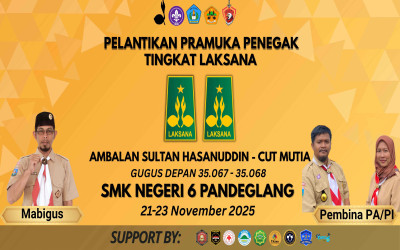 Pelantikan Pramuka Penegak Tingkat Laksana SMKN 6 Pandeglang Tahun 2025